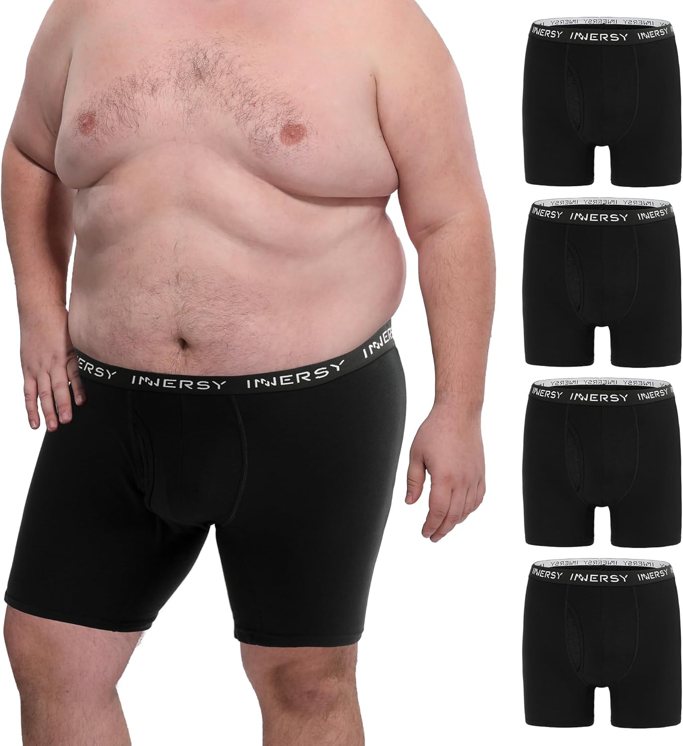INNERSY Men's Big and Tall Boxer Briefs for Ultimate Comfort
