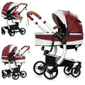 PU Leather 2 in 1 Baby Stroller Reversible Portable Standard - High