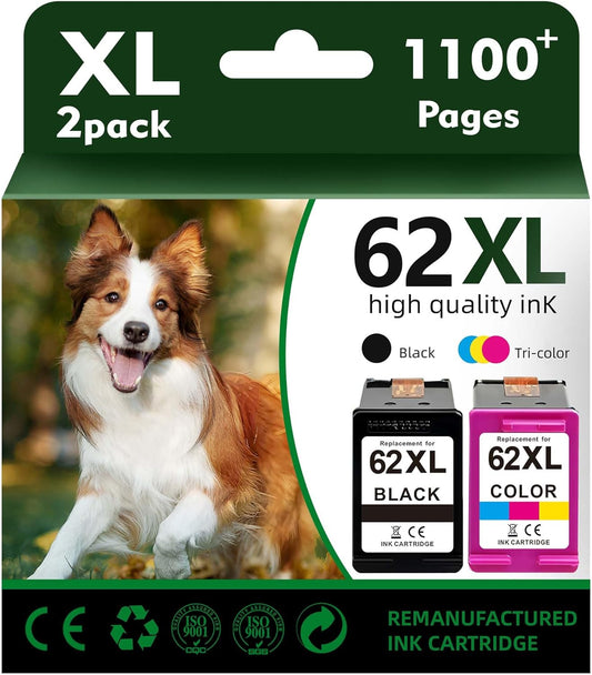 62XL Ink Cartridge Combo Pack for HP Envy and OfficeJet Printers