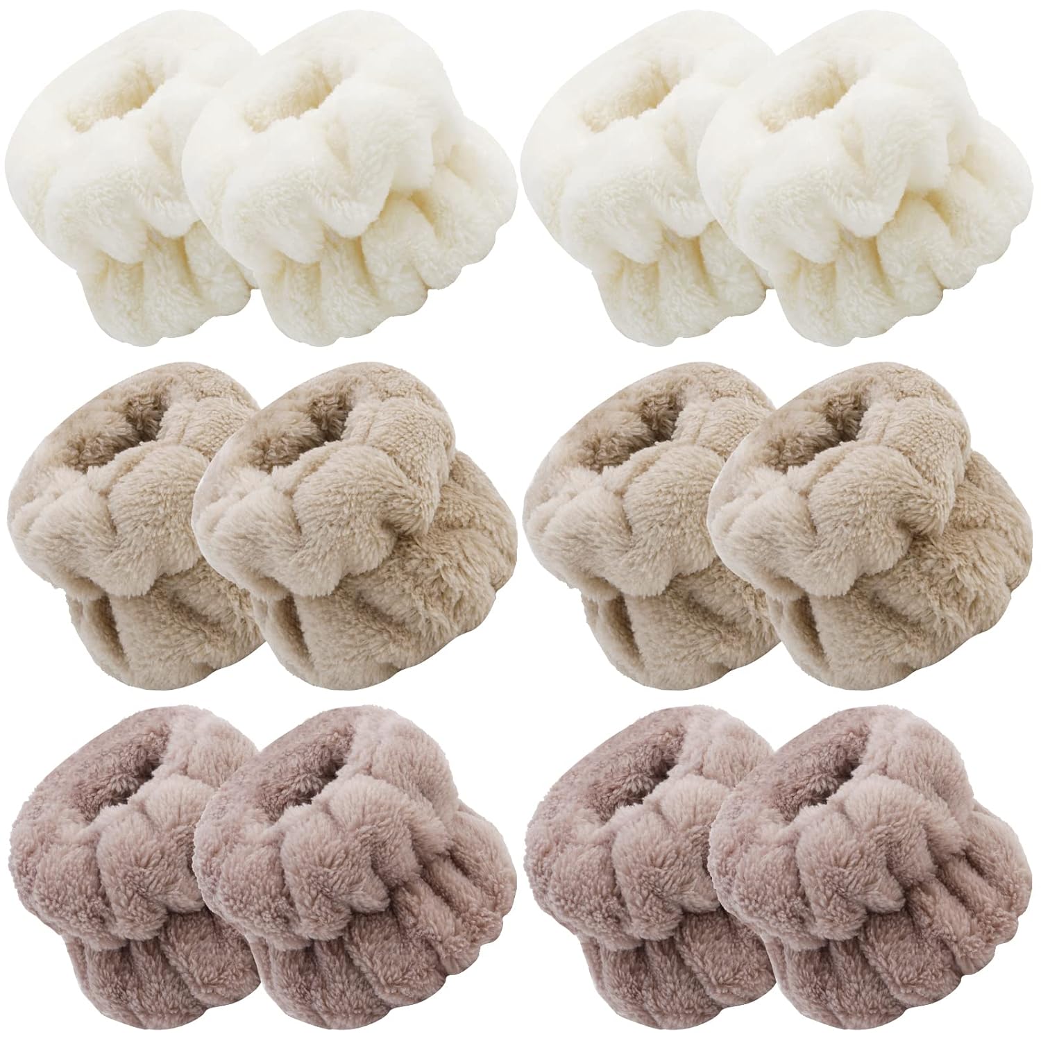 WHAVEL Absorbent Face Washing Wristbands (6 Pairs) - Prevent Spills!