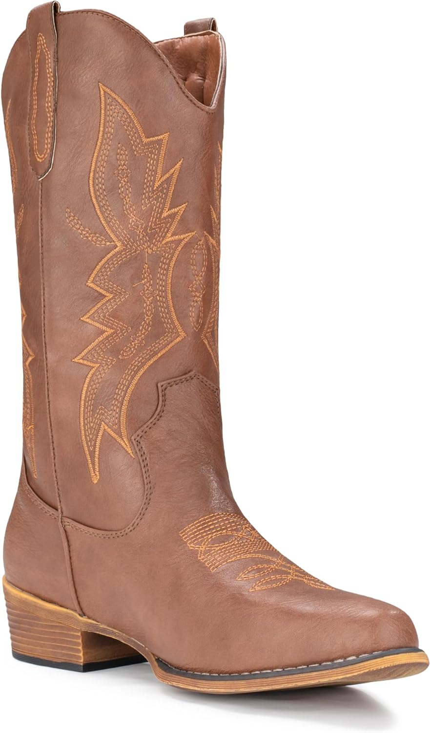 IUV Cowboy Boots for Women - Stylish Mid Calf Cowgirl Boots