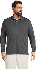 Lands' End mens Long Sleeve Supima Polo Shirt - Durable Comfort