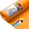 Paclord Flower Wrapping Paper 24 in x 1200 in Orange Roll - Durable