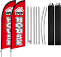 2 Pack Open House Flags 8ft Feather Flags - Cost Effective Outdoor Ads
