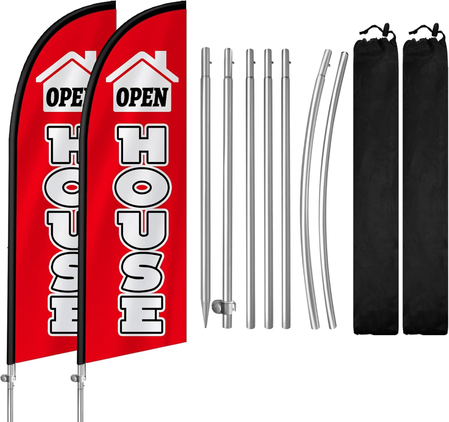 2 Pack Open House Flags for Real Estate Events and Advertising