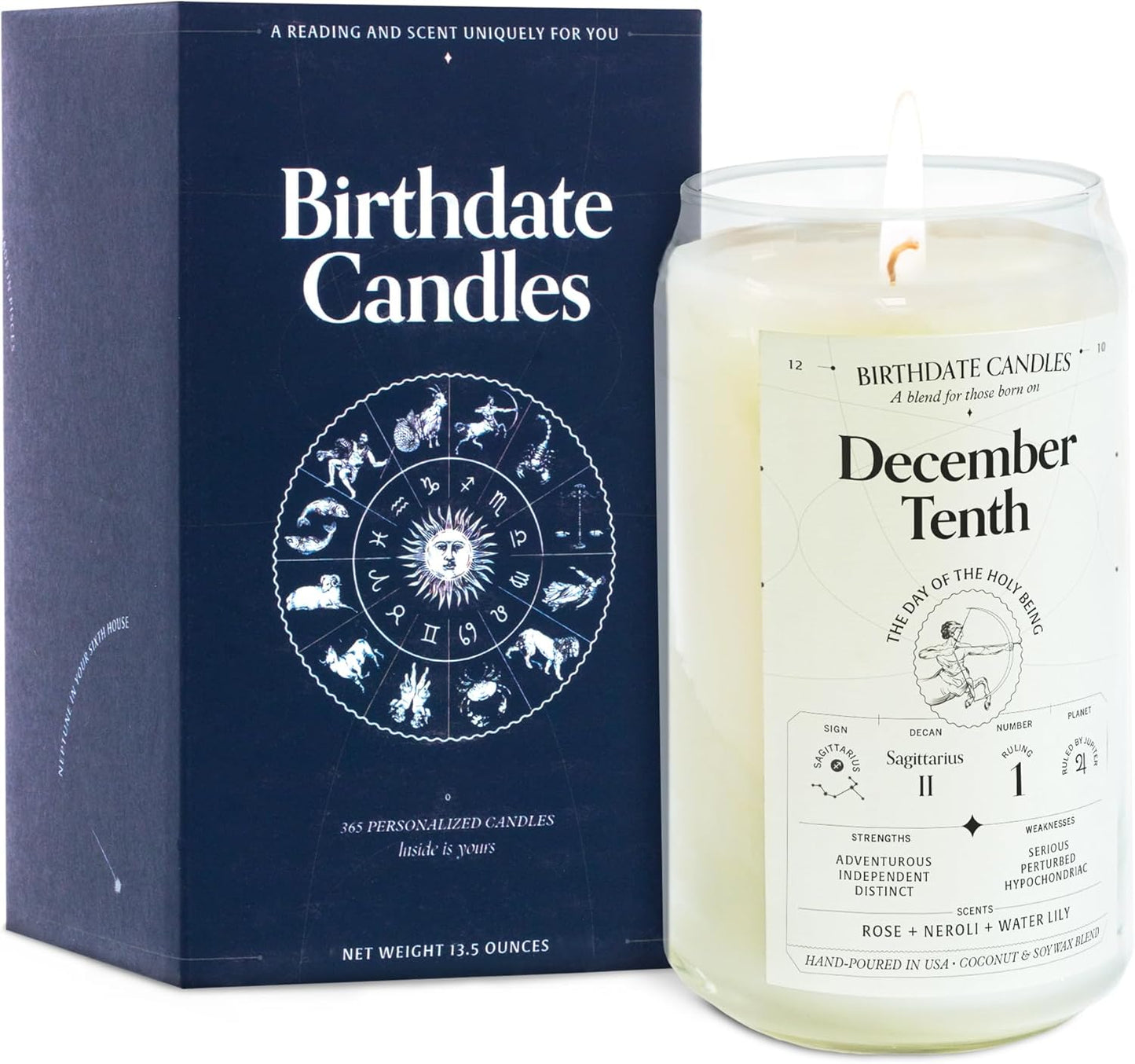 Sagittarius Zodiac Birthday Candle - December 10 Gift Idea