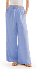 Wide Leg Linen Pants High Waisted Palazzo - Flowy Summer Essential