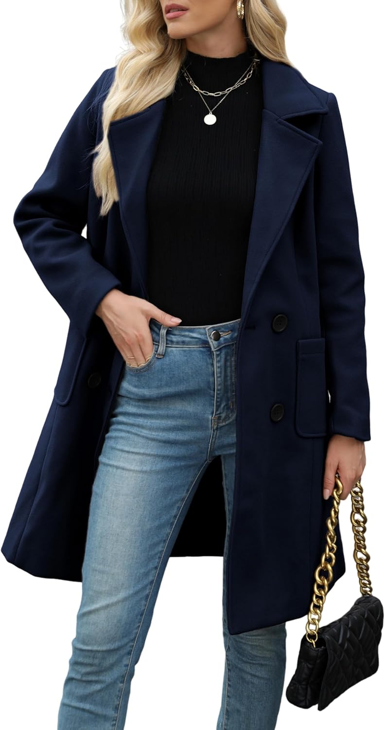 Stylish Women Winter Wool Blend Camel Mid-Long Coat for Elegance