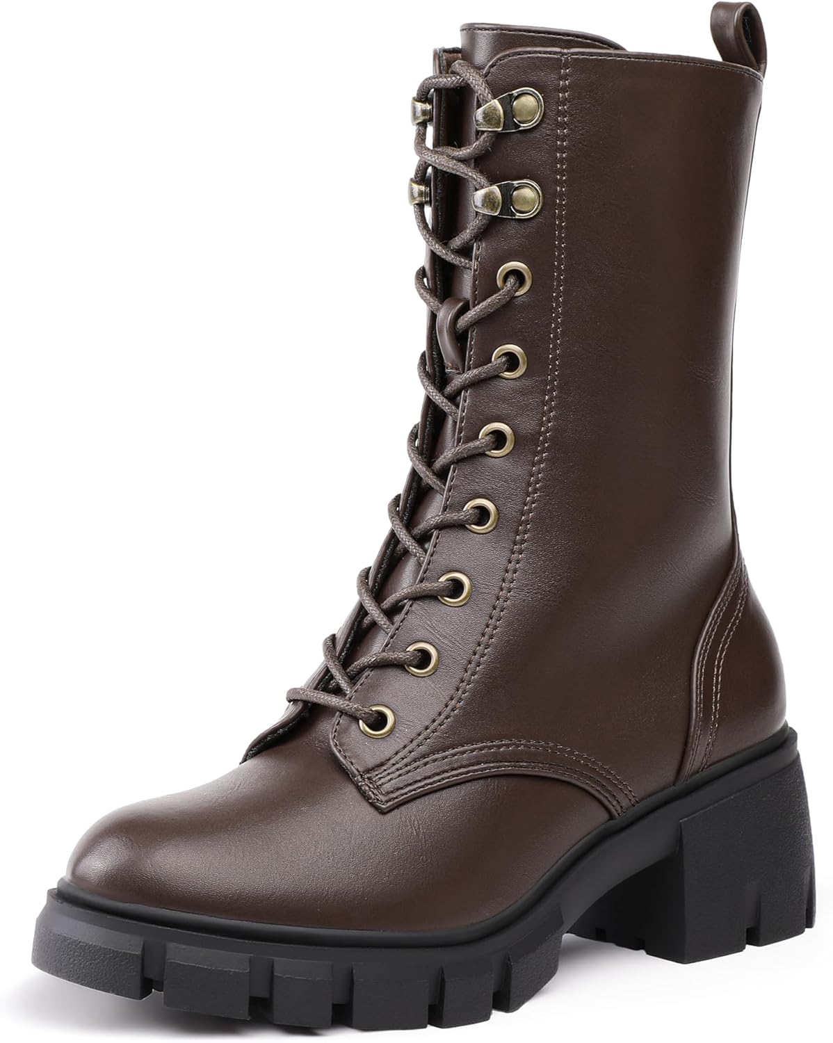 IDIFU IN3 Combat Boots for Women with Chunky Block Heel Style