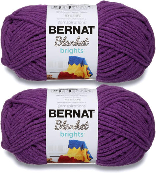 Bernat Blanket Brights Pow Purple Yarn for Knitting & Crochet