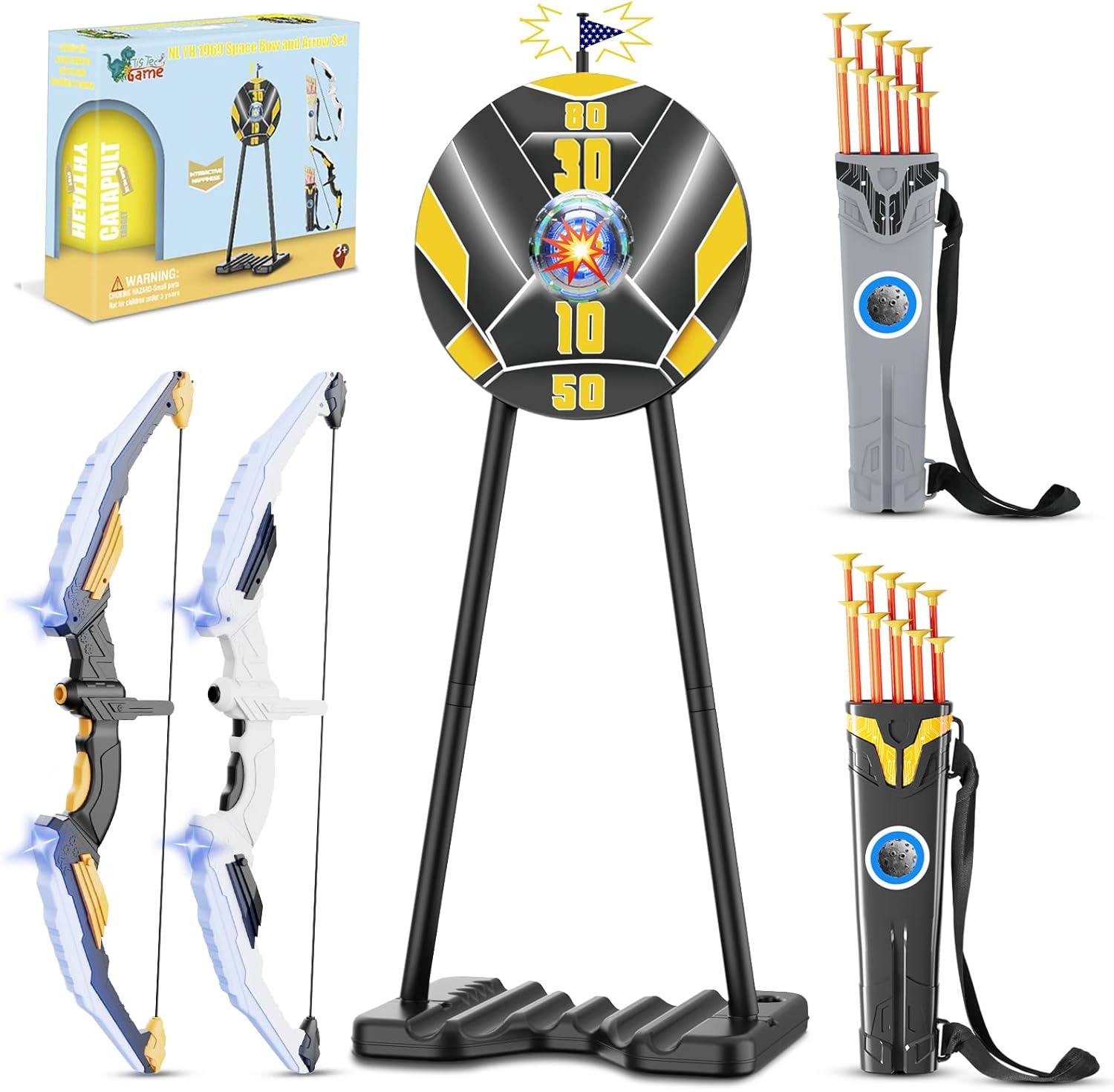 TIGTECGAME Bow and Arrow Set for Kids - LED Light Up Fun