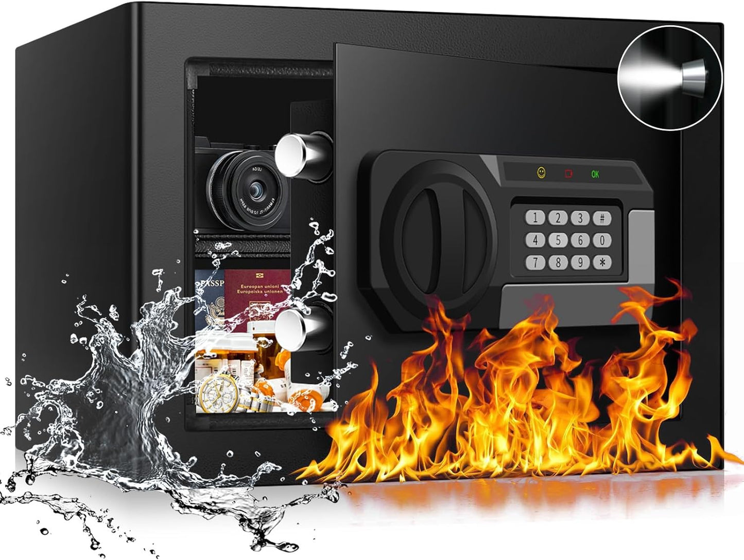 1.2 Cubic Feet Fire Safe Box for Home Security and Privacy