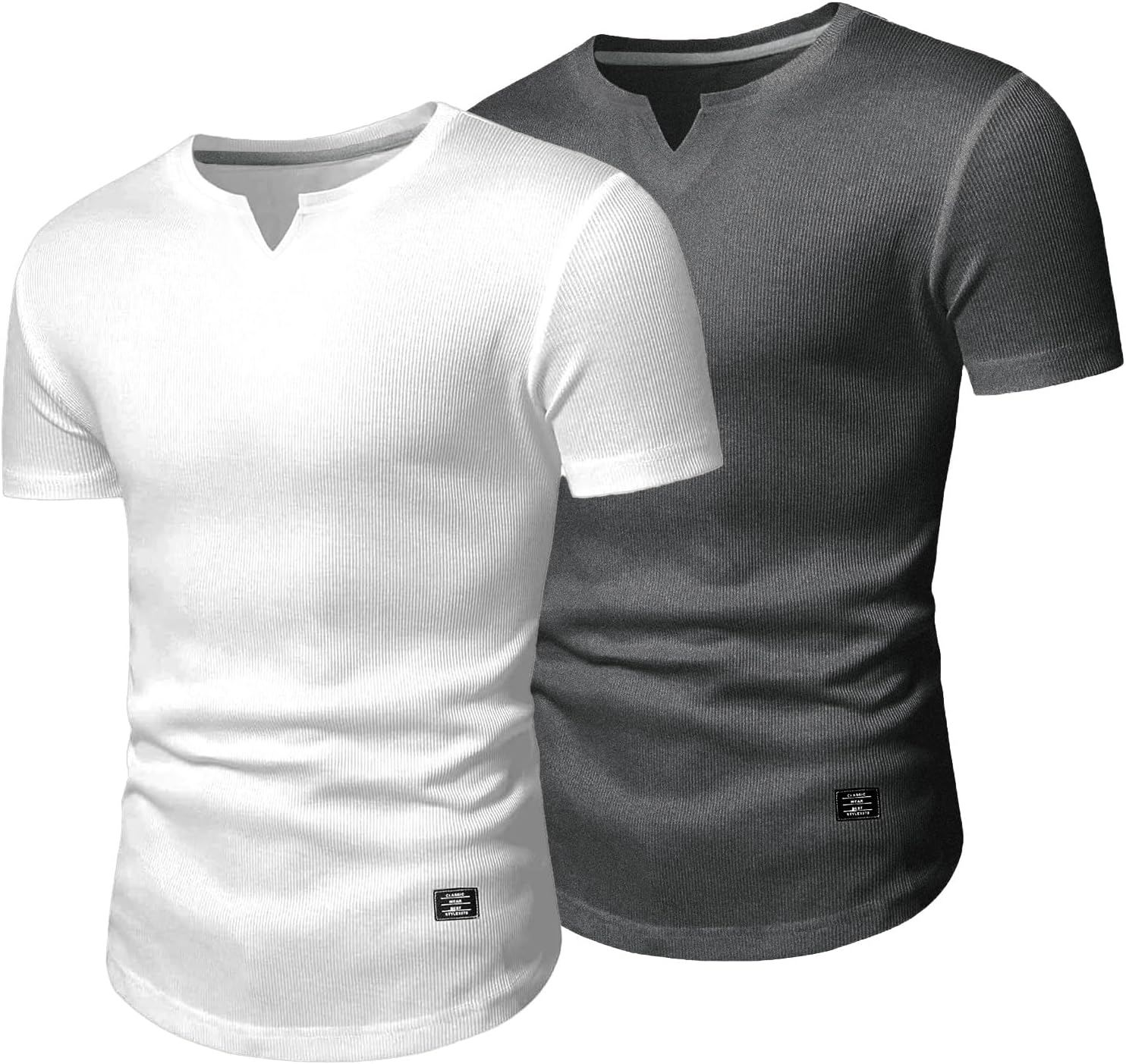 JMIERR Mens Muscle Slim Fit V-Neck Longline Athletic Tee Shirt