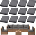 Outdoor Cushion Covers 12Pcs Stretch Waterproof Slipcovers - Patio