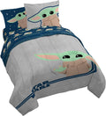 Star Wars The Mandalorian Hello Grogu 7 Piece Queen Bed Set - Soft