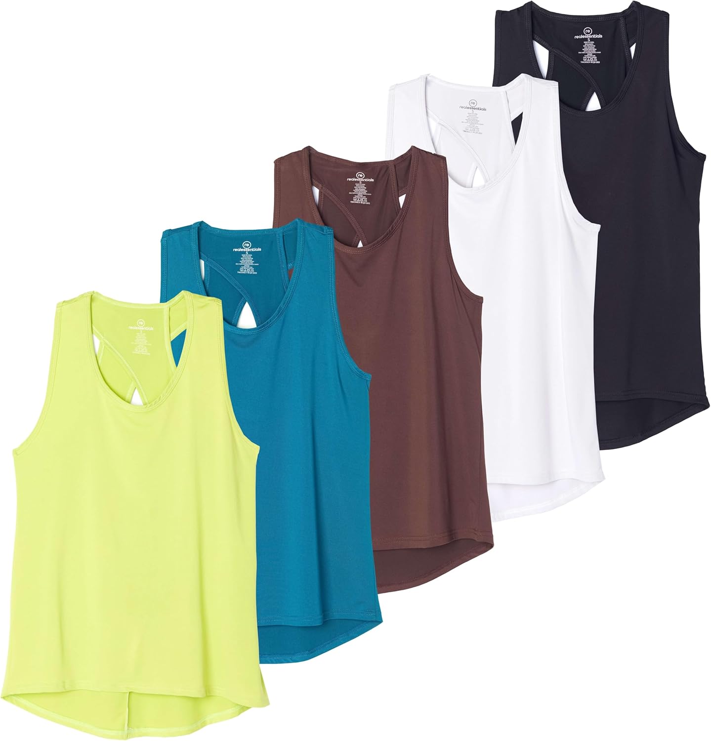Real Essentials Women's Crossback Keyhole Workout Tank Tops