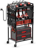 Power Tool Organizer Cart with Charging Station - Large Rolling