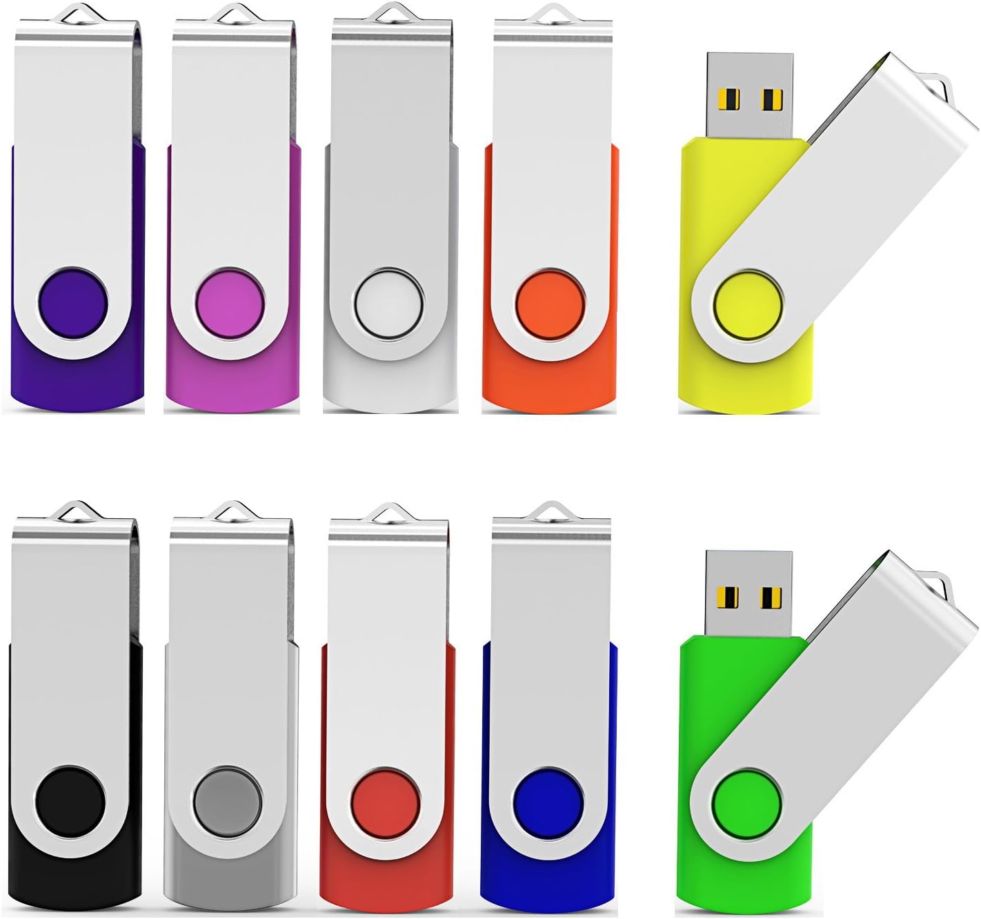 10 Pack 128GB USB Flash Drive for Easy File Storage and Transfer