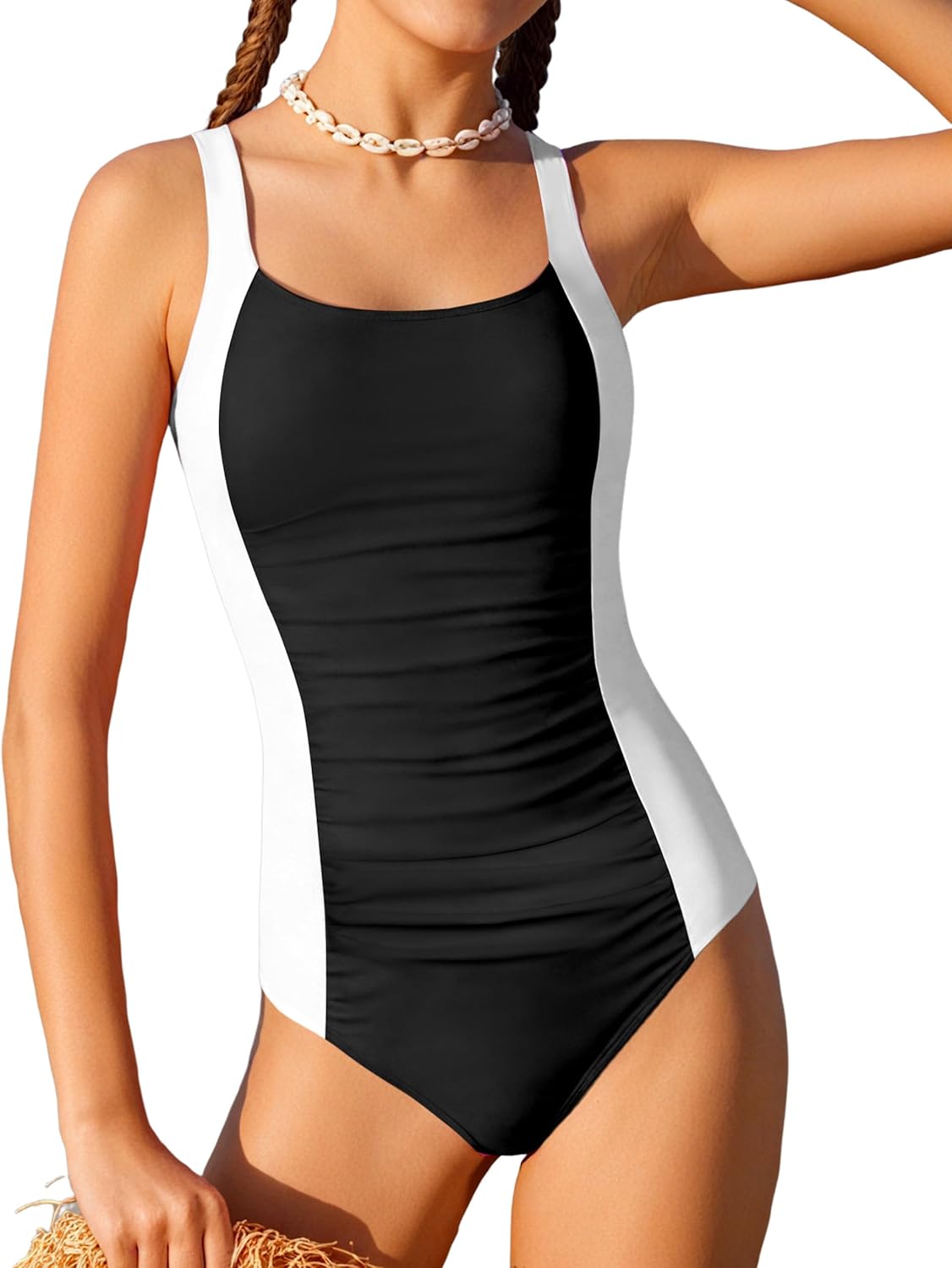 Stylish One Piece Bathing Suit for Girls with Adjustable Straps