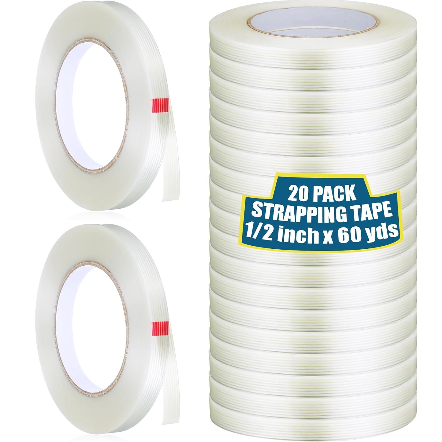 Treela 20 Rolls Heavy Duty Packing Tape for Sealing and Binding