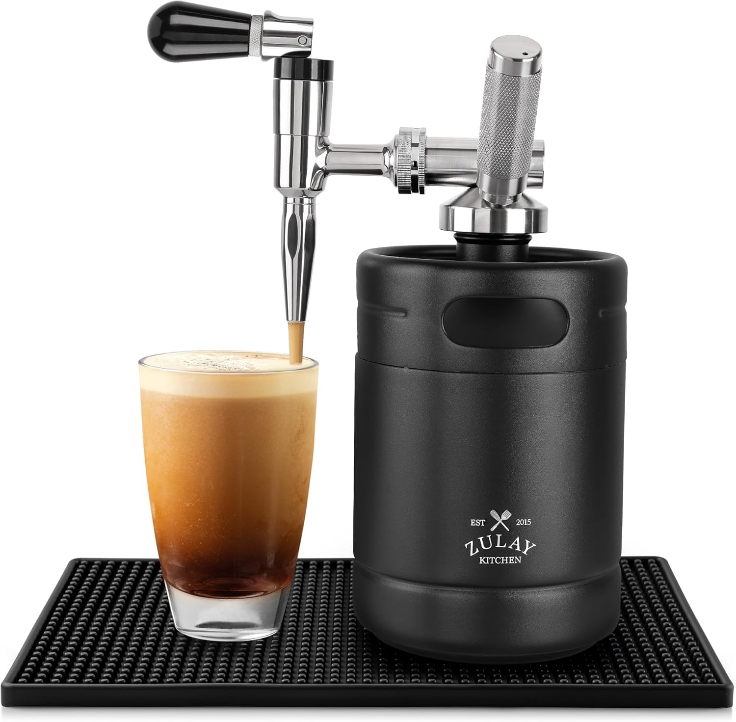 Zulay Nitro Cold Brew Coffee Maker - Home Keg with Creamer Faucet
