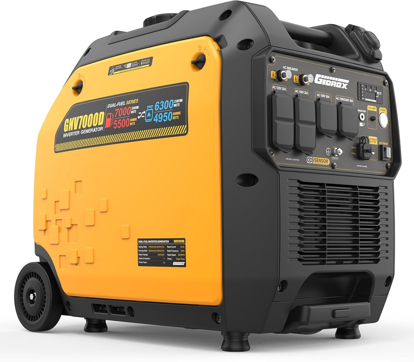 7000W Dual Fuel Inverter Generator for RV, Camping & More