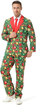 Men's Christmas Party Suit Funny Costume Novelty Jacket Trousers Enjoy