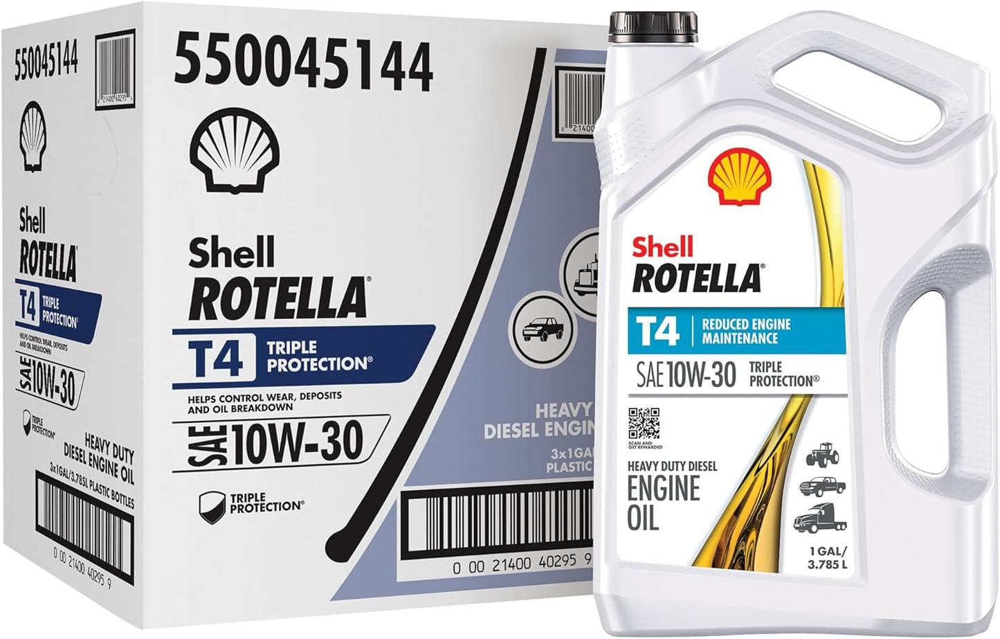 Shell Rotella T4 Triple Protection 10W-30 Motor Oil 3 Pack