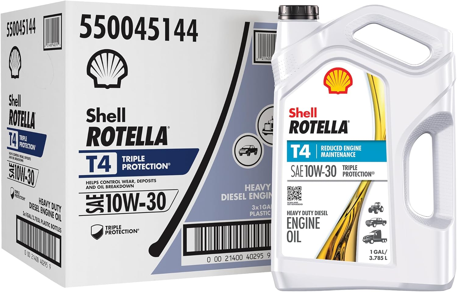 Shell Rotella T4 Triple Protection 10W-30 Motor Oil 3 Pack