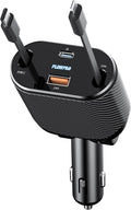 PLDHPRO Retractable Car Charger 4 in 1 62W Fast Charging Adapter