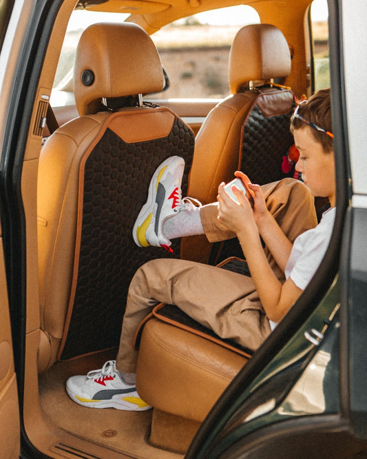 Premium Leather Car Seat Protector for Kids - Durable Back Seat Cover