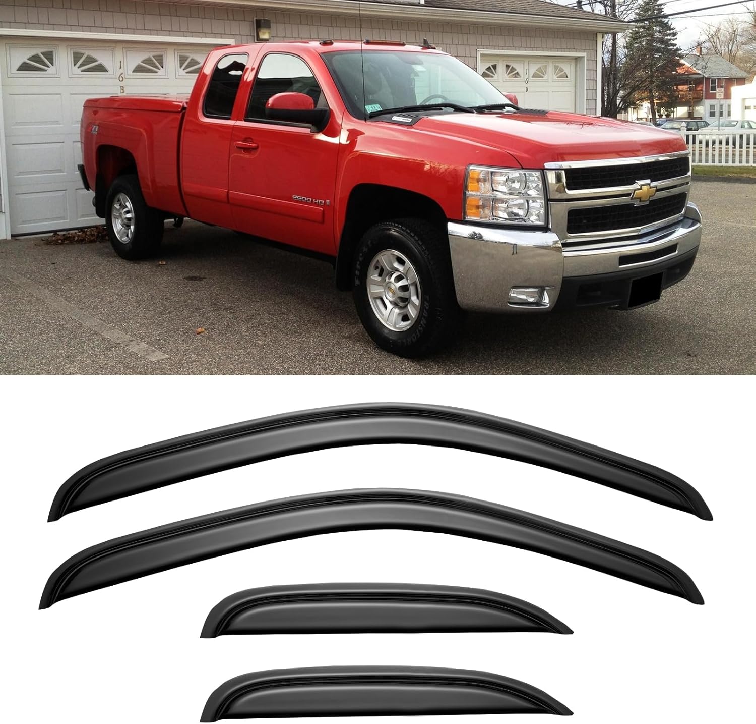 Window Rain Guards for 2007-2013 Chevy Silverado & GMC Sierra