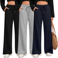Wide Leg Sweatpants for Women - Comfortable 3-Pack Lounge Joggers