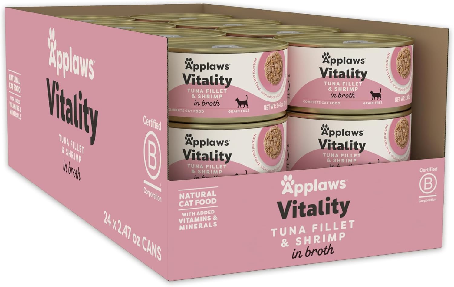 Applaws Vitality Wet Cat Food: Tuna & Shrimp in Broth