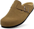 Kids Suede Clogs Toddler Slip-on Sandals with Cork Footbed