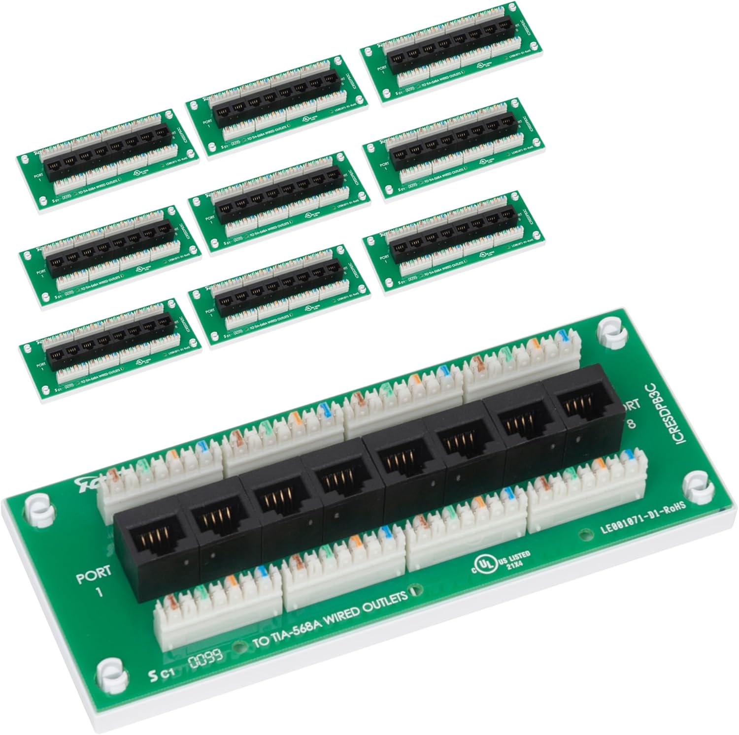 ICC 8-Port CAT6 Ethernet Data Module for Reliable Networking