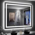 LED Bathroom Mirror 48x40 Backlit + Front-lit - Dimmable, Anti-Fog