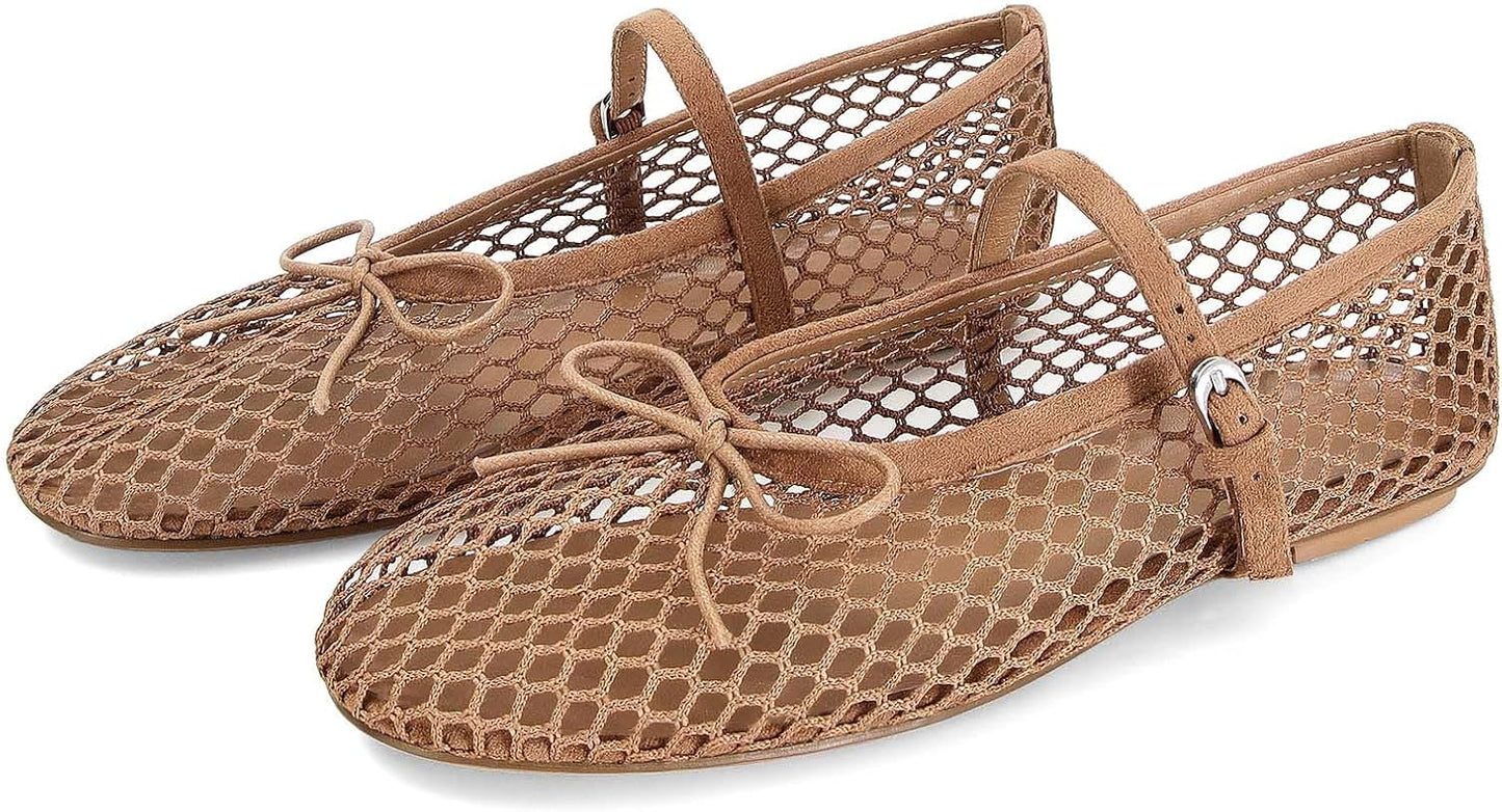 Stylish Mesh Ballet Flats for Women - Comfortable Mary Jane Shoes