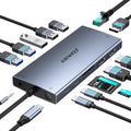USB C Docking Station for Dual Monitor Setup with 15 Ports