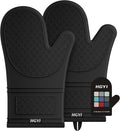 Silicone Oven Mitts Heat Resistant 12.5in - Comfortable, Non-Slip