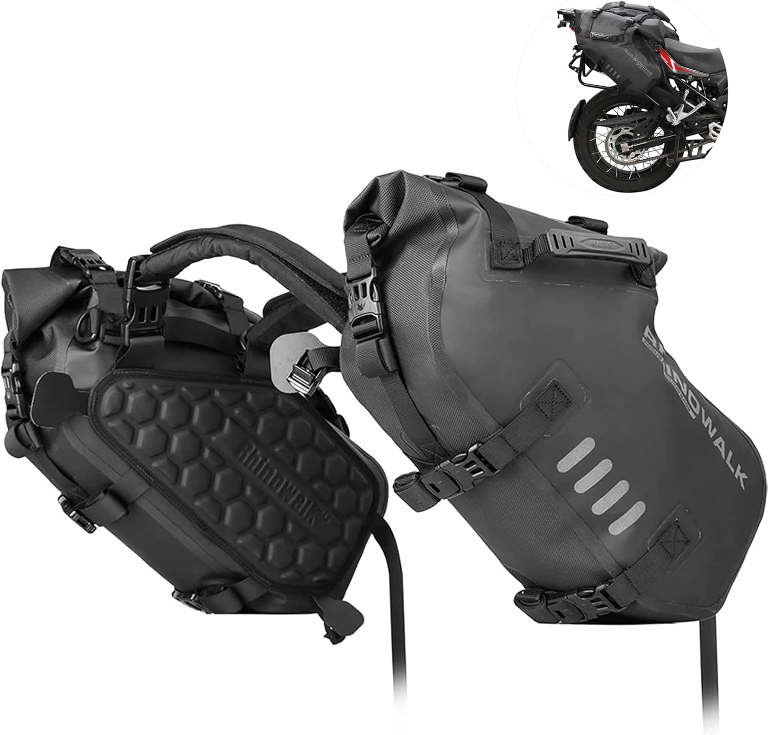 Rhinowalk Waterproof Motorcycle Saddle Bags for Adventure Rides
