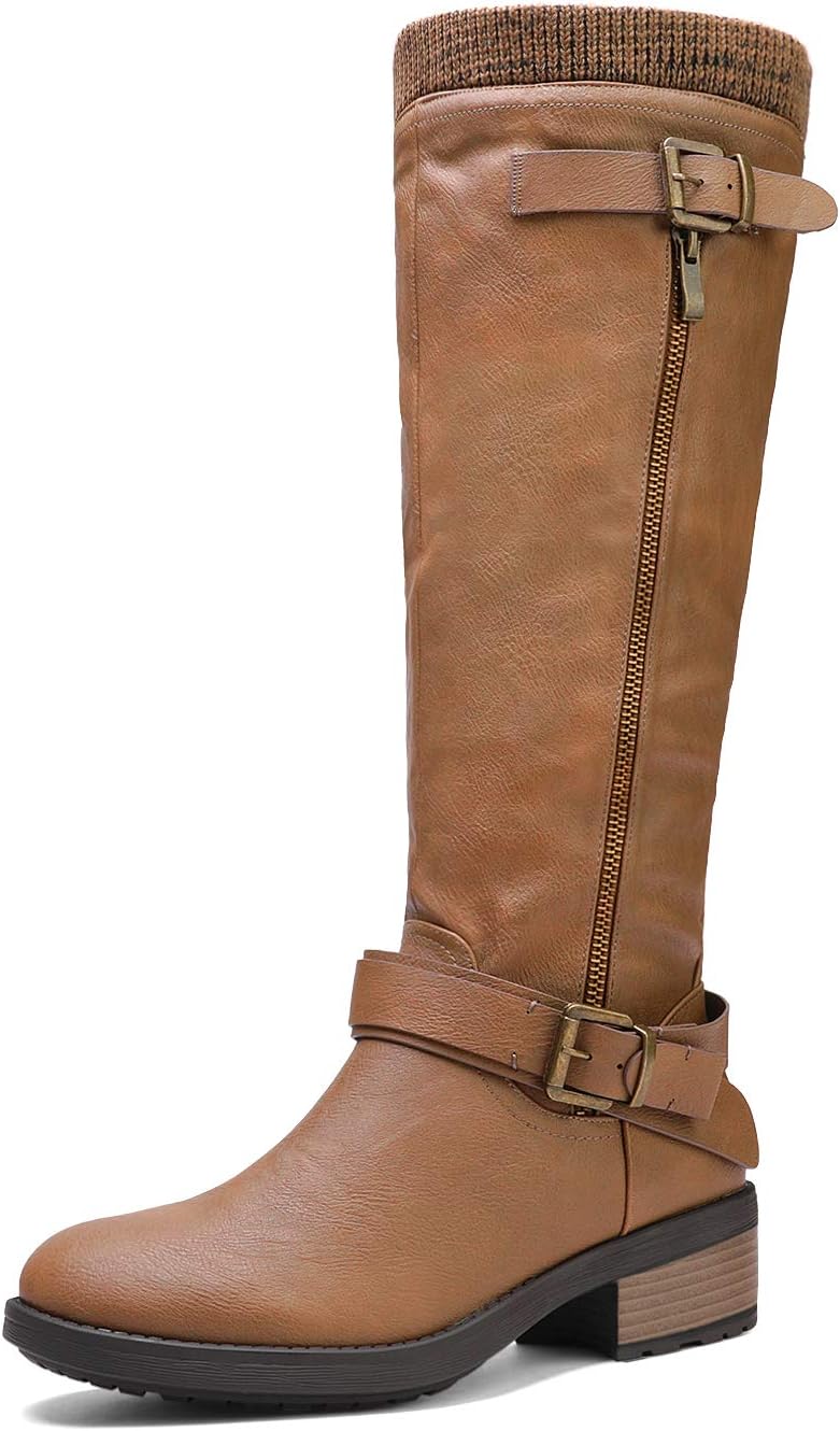 DREAM PAIRS Women's Knee High Boots for Wide Calf Comfort