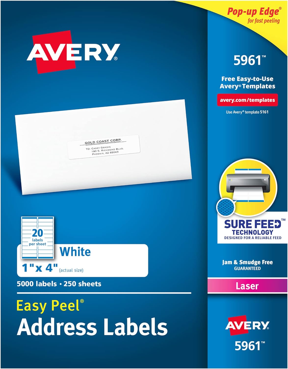Avery Easy Peel Printable Address Labels with Sure Feed Technology