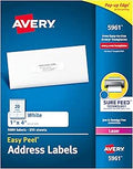 Avery Address Labels with Sure Feed 1 in x 4 in - Smooth Laser