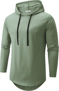 Mens 100% Cotton Longline Hipster Hoodie T-Shirt - Comfortable Urban
