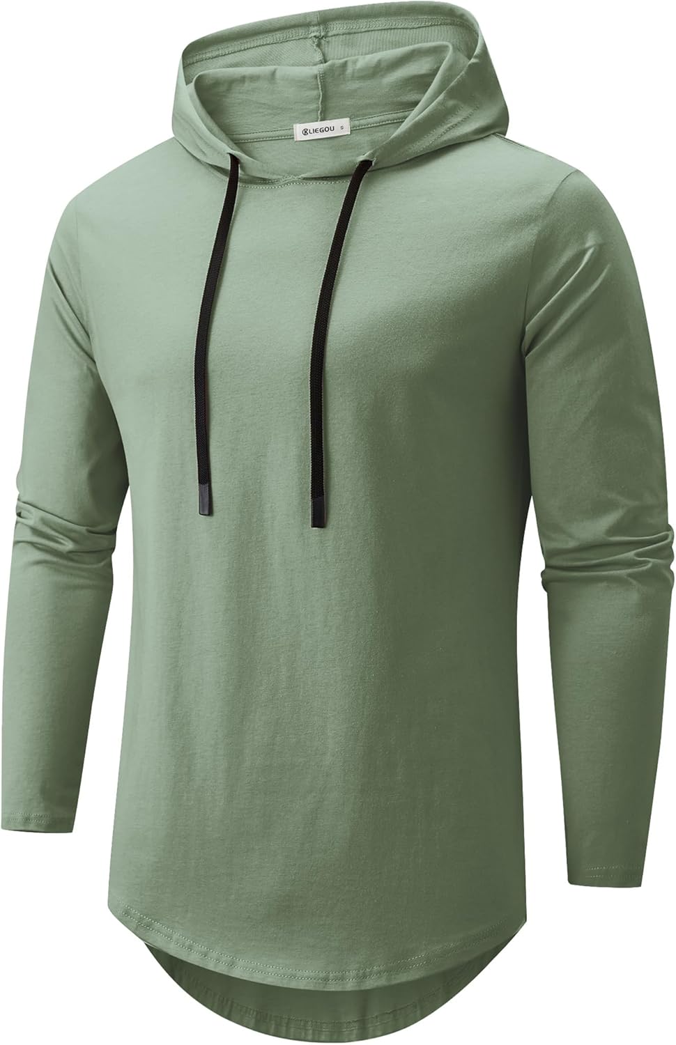KLIEGOU Mens Longline Hip Hop Hoodie - 100% Cotton Comfort