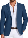Mens Knit Sport Coat Two-Button Blazer - Lightweight Stretch Fit