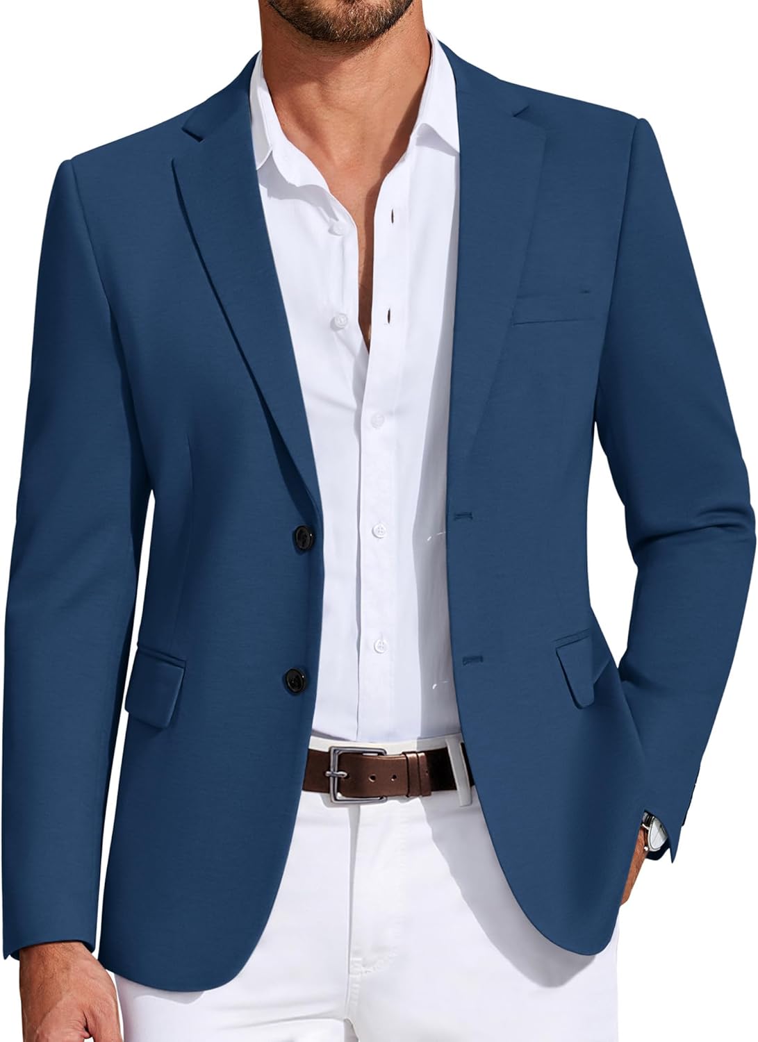 COOFANDY Mens Casual Blazer Lightweight Two Button Suit Jacket