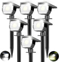 Peasur Solar Spotlights 6 Pack - Bright 2-in-1 Outdoor Uplights