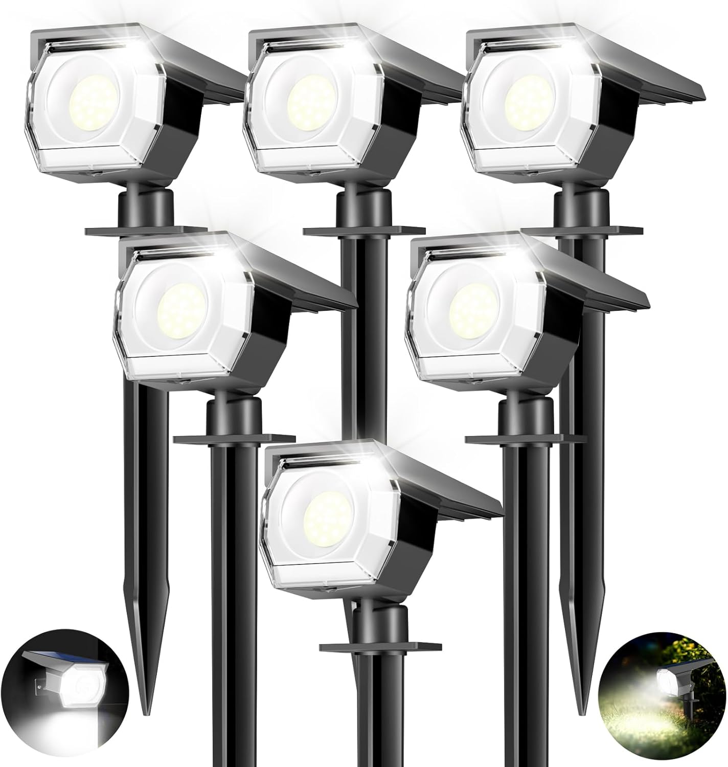 Peasur Solar Lights Outdoor 6 Pack for Garden Pathway Lighting